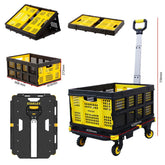 STANLEY PC532B 137kg 62x45cm Dört Tekerli Çekme Kollu Yük ve Paket Taşıma Arabası + FT505 Çok Amaçlı Taşıma Sepeti - Onivias